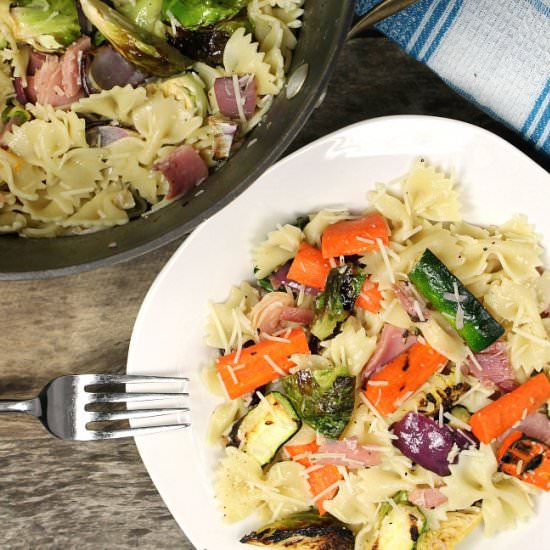 Grilled Vegetable & Prosciutto Pasta