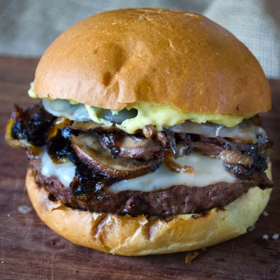 Mushroom Burger with Provolone