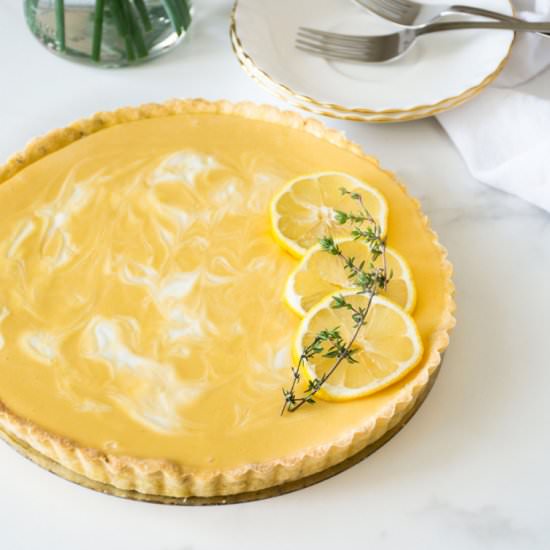 Marbled Lemon Thyme Tart