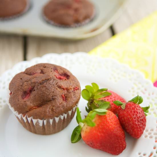 Chocolate Strawberry Muffins