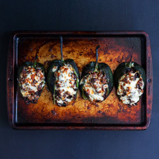 Chorizo Stuffed Poblano Peppers