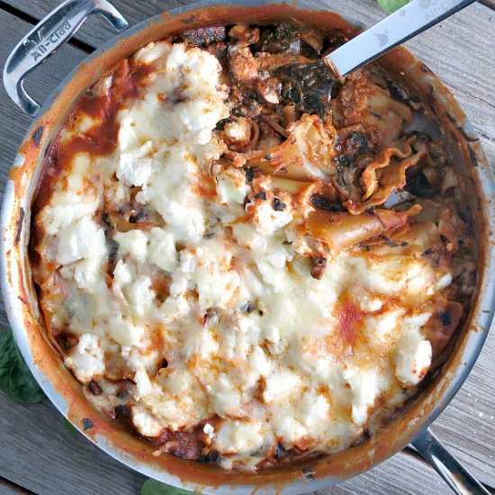 Spinach Mushroom Skillet Lasagna