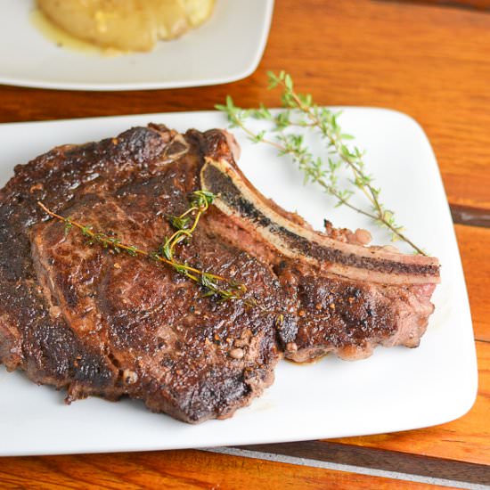 Pan Fried Rib Eye Steak