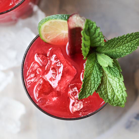 Raspberry Rhubarb Margaritas