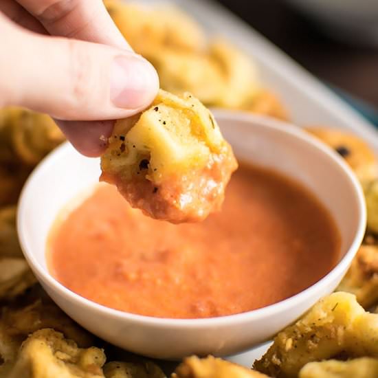 Panko Fried Tortellini with Creamy