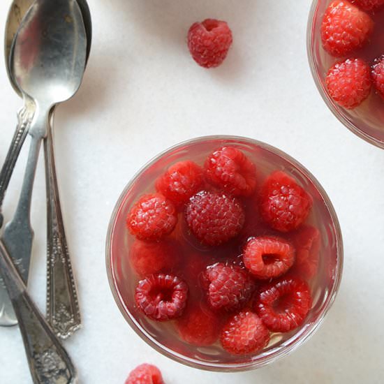 Raspberry-Rose White Tea Gelatin