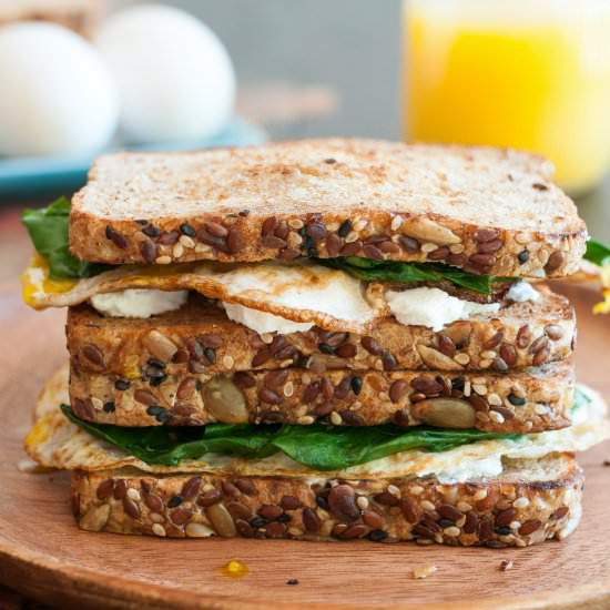 Egg, Greens & Goat Cheese Sandwich