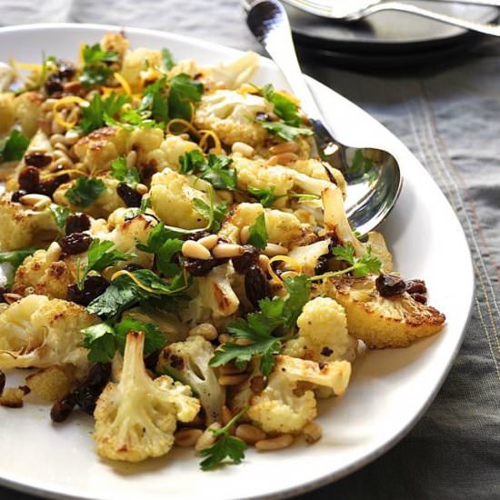 Roasted Cauliflower Nuts & Raisins
