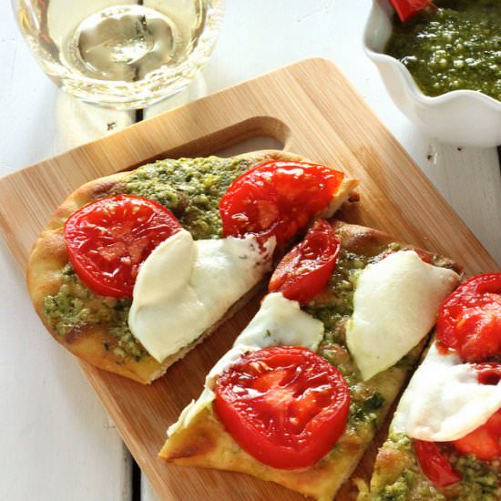 Grilled Pesto Tomato Flatbread