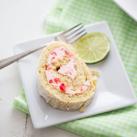 Cherry Lime Cake Roll