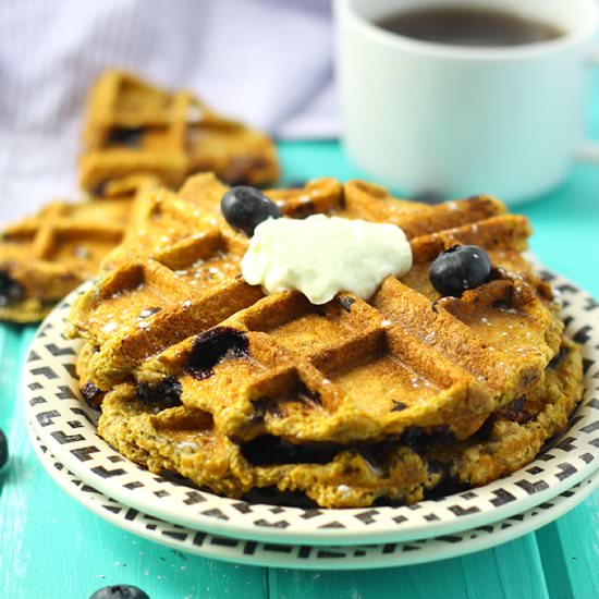 Sweet Potato Blueberry Waffles