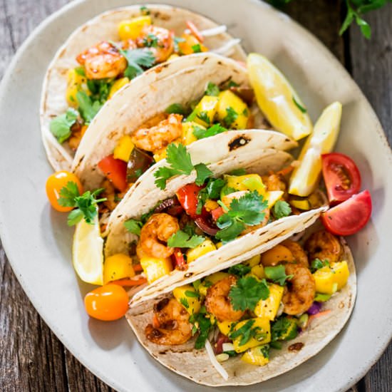 Cajun Shrimp Tacos with Mango Salsa