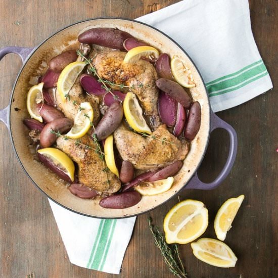 Vermouth-Braised Lemon Chicken Legs