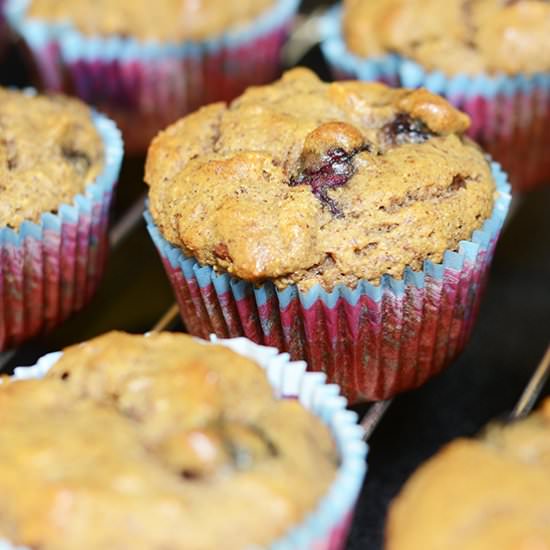 Blueberry Almond Granola Muffins