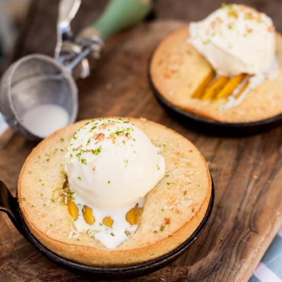 Coconut Mango Skillet Pie