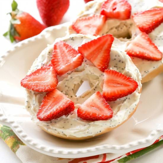Strawberry Lemon Poppy Seed Bagel