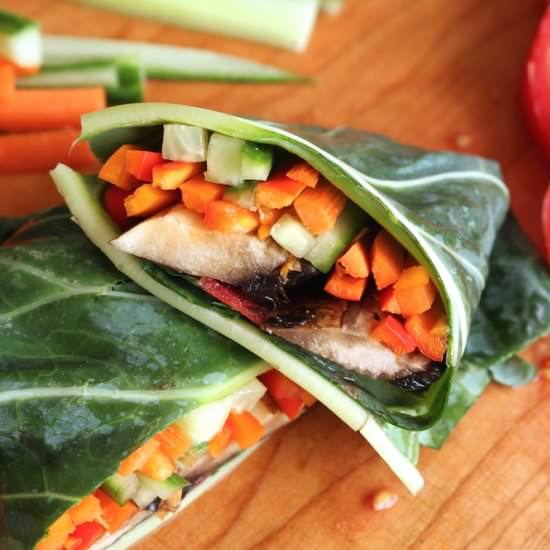 Raw Vegan Veggie Collard Wraps