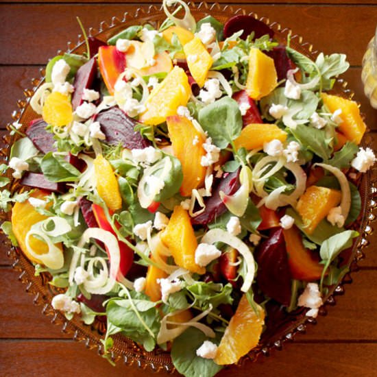 Beet Watercress and Arugula Salad