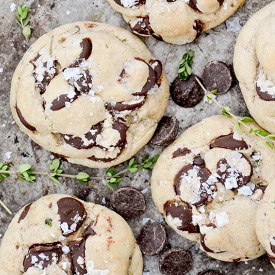 Salted Thyme Chocolate Chip Cookies