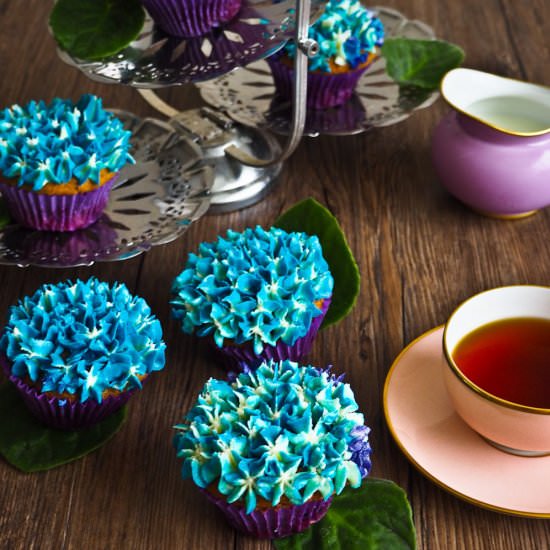 Pretty Hydrangea Cupcakes