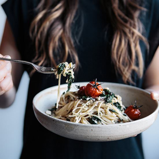 Roasted Tomato, Basil & Feta Pasta