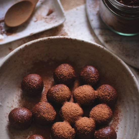 Choc hazelnut truffles