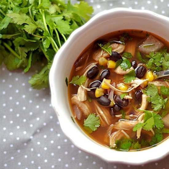 BBQ Chicken and Black Bean Soup