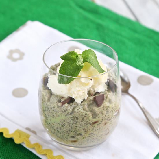 Mint & Chocolate Chip Chia Pudding