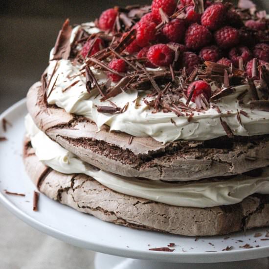Chocolate Layer Meringue Cake