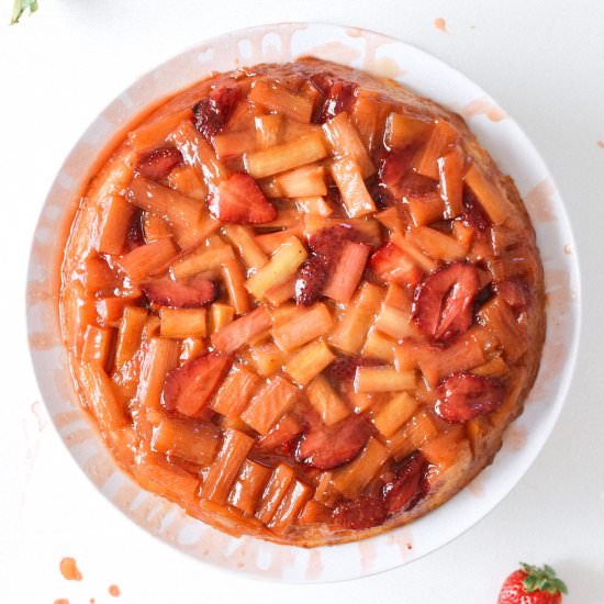 Strawberry Rhubarb Upside Down Cake