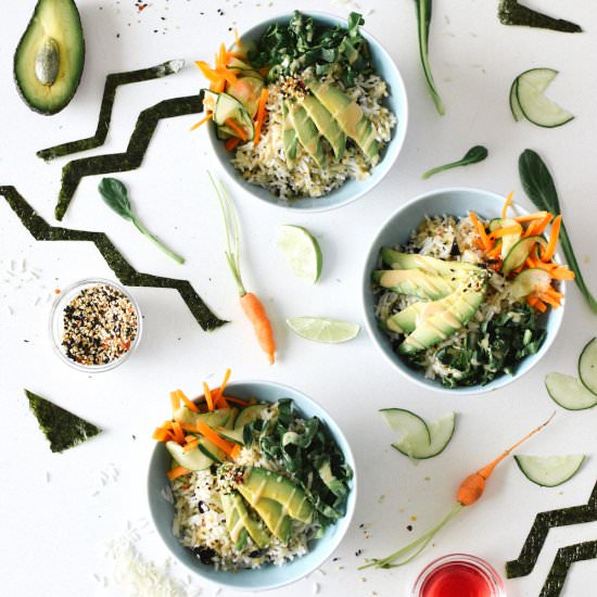Sushi Bowl with Cucumber Salad
