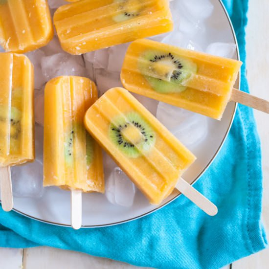 Mango Kiwi Lemonade Popsicles