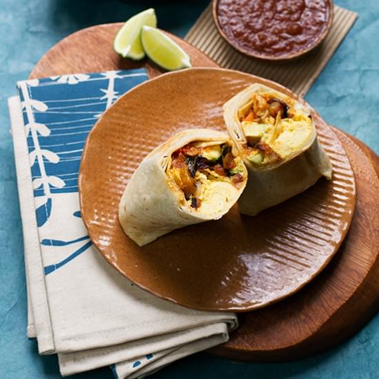 Smoky Vegetarian Breakfast Burrito