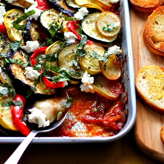 Hearty Ratatouille with Goat Cheese