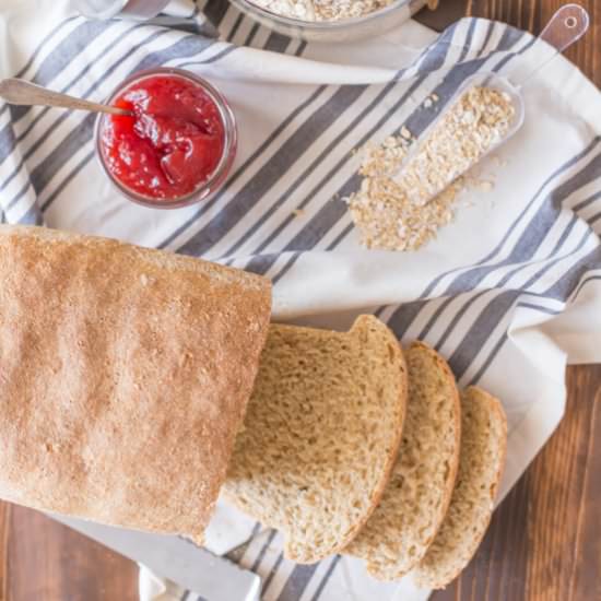 Easy Honey Whole Wheat Oat Bread