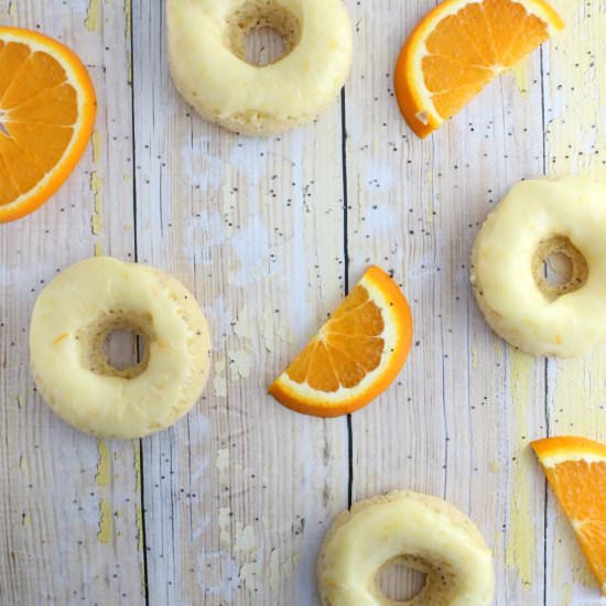 Lemon Poppy Seed Orange Doughnuts