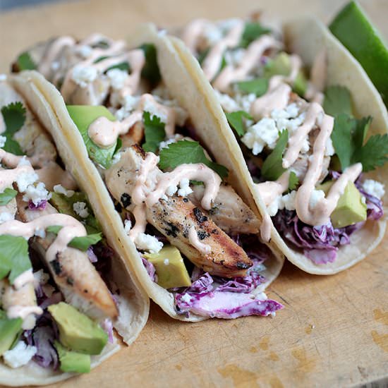 Cilantro Lime Chicken Tacos