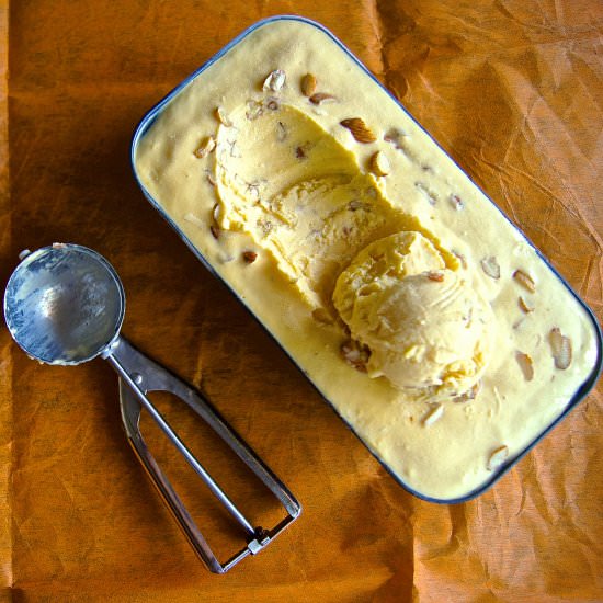 Mango and Almond Chip Ice cream