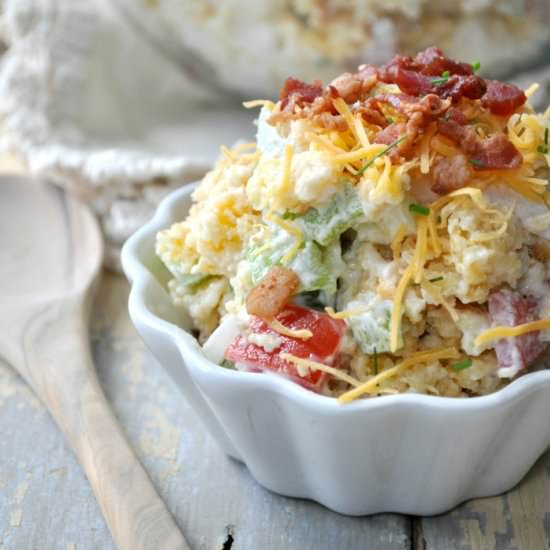 Bacon and Cheese Cornbread Salad