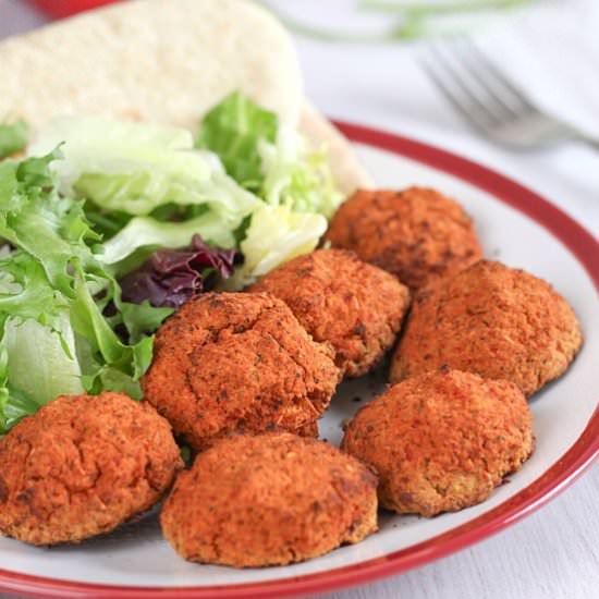 Roasted red pepper falafel