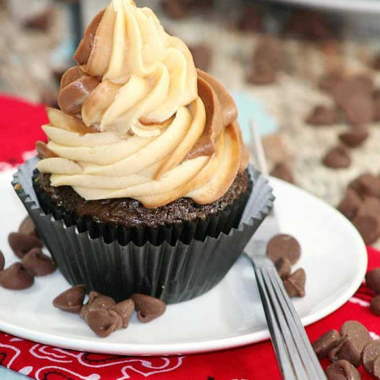 Chocolate Peanut Butter Cupcakes