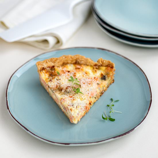 Salmon and Blue Cheese Quiche