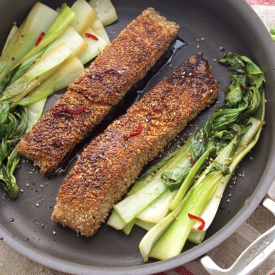 Sesame Crusted Salmon with Bok Choy