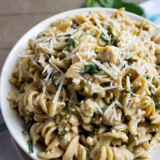 Skinny Chicken Spinach Alfredo