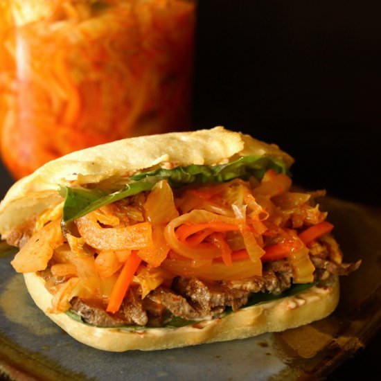 Grilled Sirloin Kimchi Sandwich