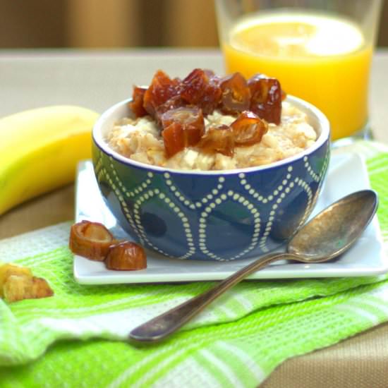Oatmeal with Goat Cheese & Dates
