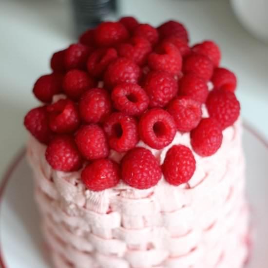 Basket of Raspberry Cake