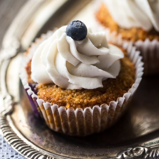 Paleo Blueberry Coconut Cupcakes
