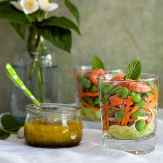 Broad Bean and Prawn Salad