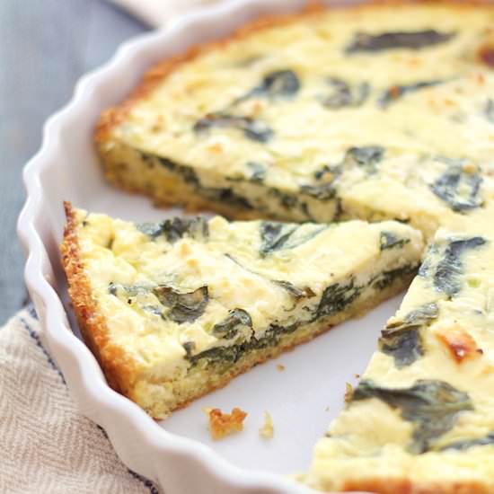 Spinach Feta Quiche w/ Quinoa Crust